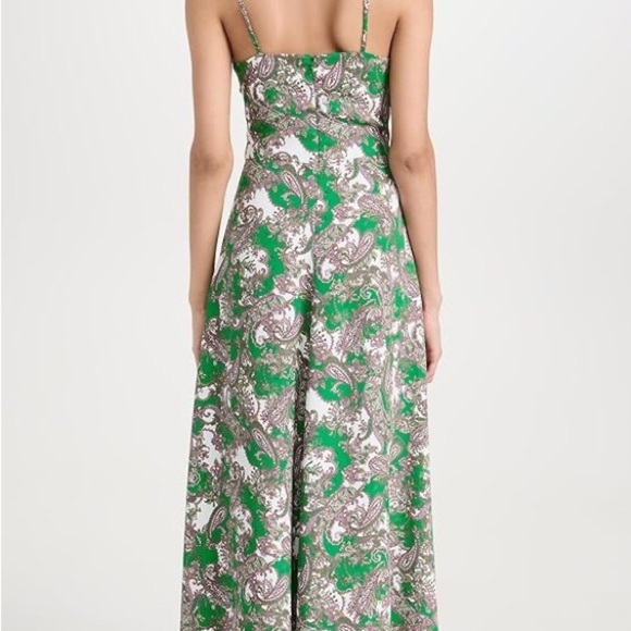 L’AGENCE Porter Twisted Green Paisley Maxi Dress 2 - Picture 2 of 8